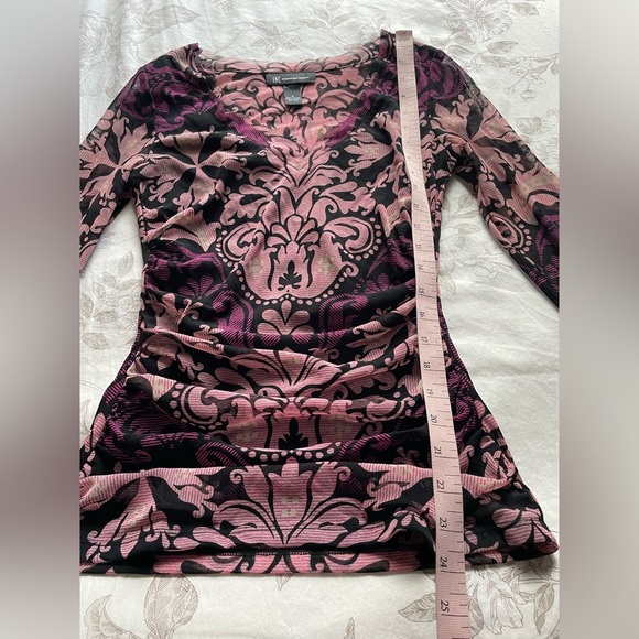 Y2K Purple Ruched Micro Mesh Nylon Sheer Top Small Fairycore Cottagecore Boho - Picture 3 of 8